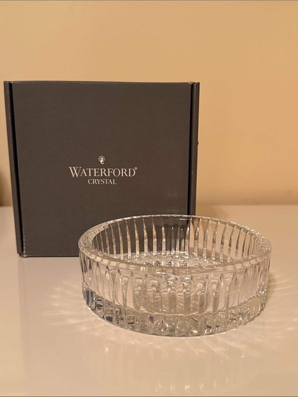Waterford crystal wine bottle coaster with box